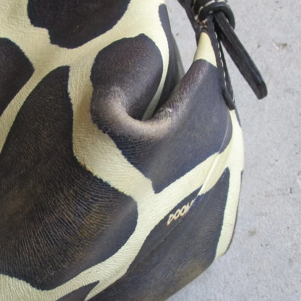 Vintage Dooney and Bourke Y2K leather giraffe print hobo - Picture 6 of 12